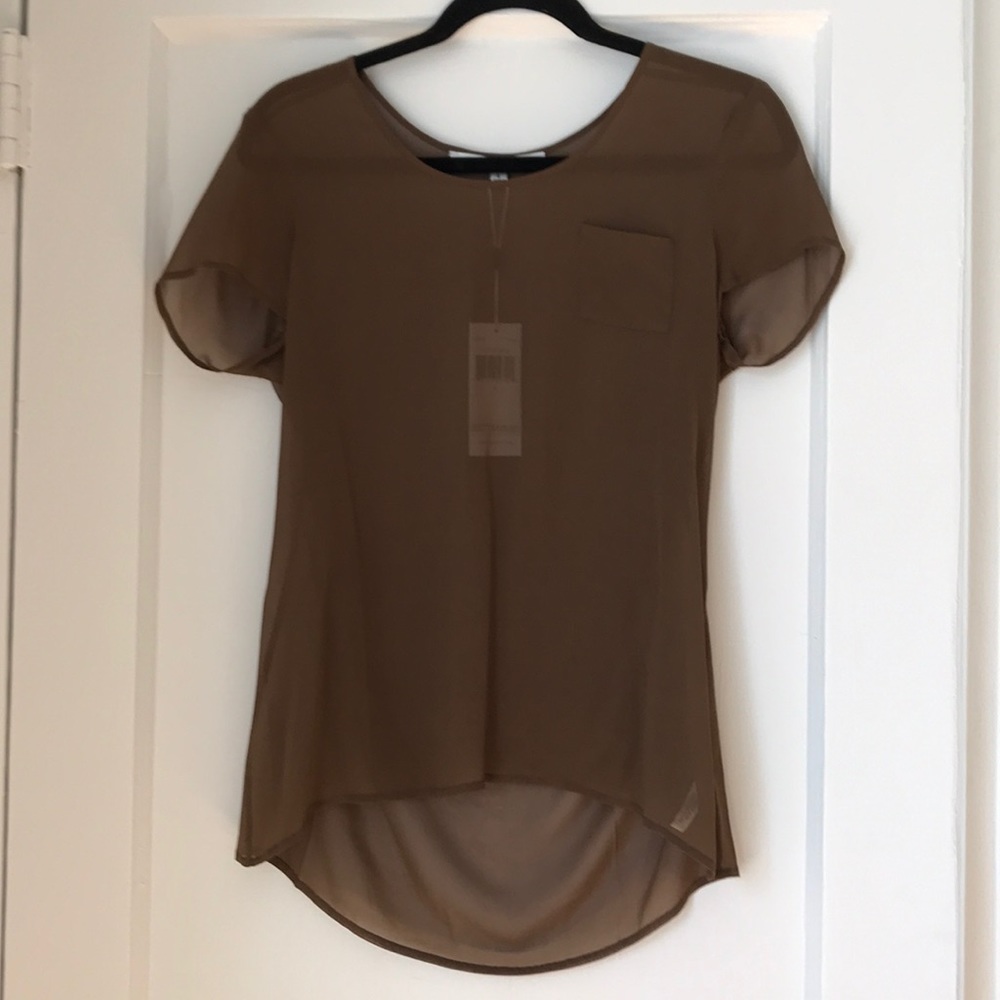 NWT Walter brown silk chiffon blouse
